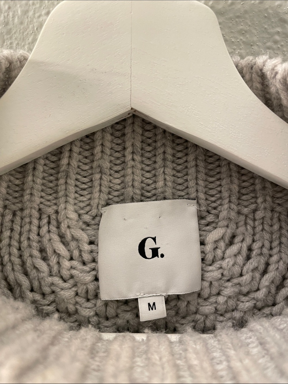 G label goop wool cashmere mock neck cable knit puff sleeve sweater - Picture 8 of 13